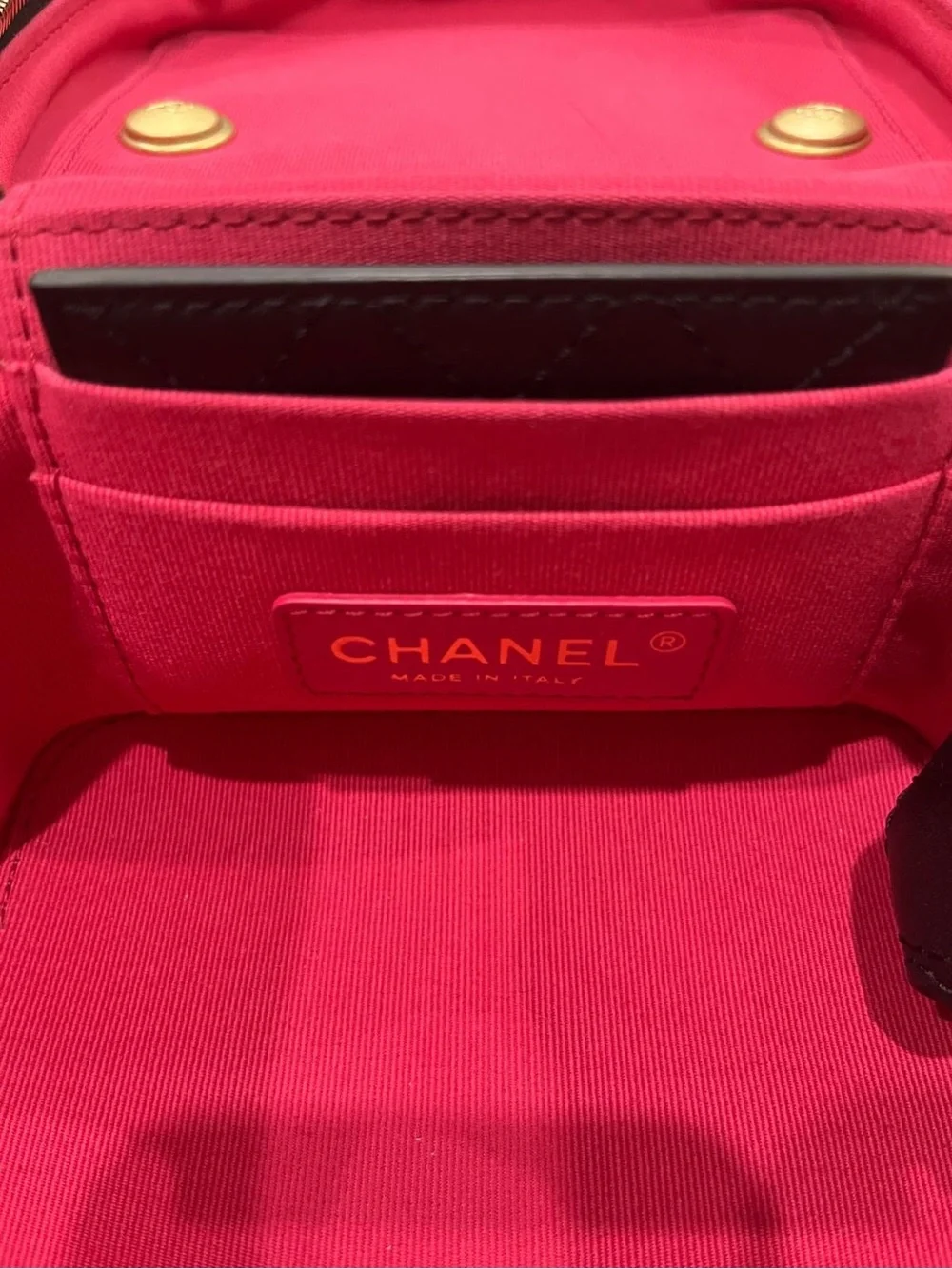 Chanel CC Black Lambskin Quilted Vanity Case Small - Top Handle/Shoulder/Crossbo